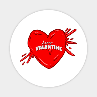 Valentine Heart Bloody with Happy Valentine Text Magnet